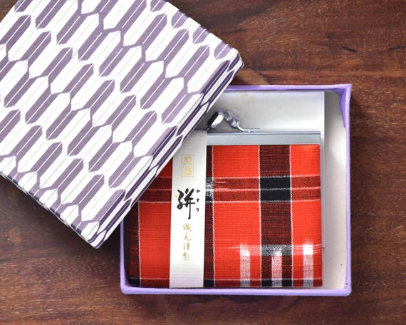 Red Kasuri Fabric Wallet