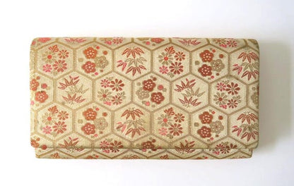 Hexagonal Floral Kimono Clutch top-down view showing repeating hexagonal print