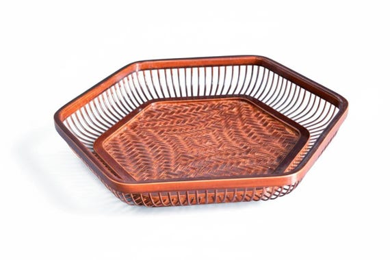 Hexagonal Lacquer Bamboo Tray