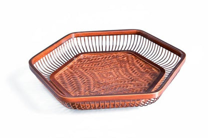 Hexagonal Lacquer Bamboo Tray