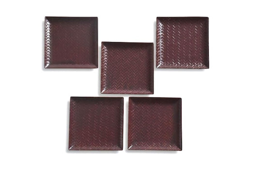 Kurume Rantai Lacquer Plates (Set Of 5)