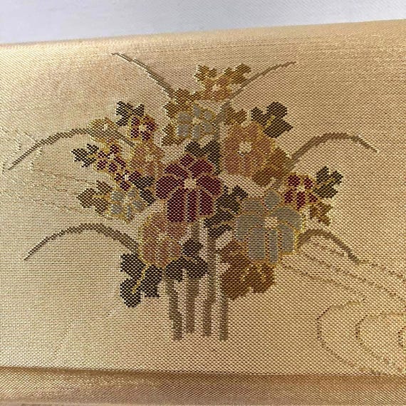 Golden Floral Kimono Clutch