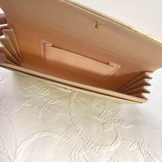 Golden Floral Kimono Clutch