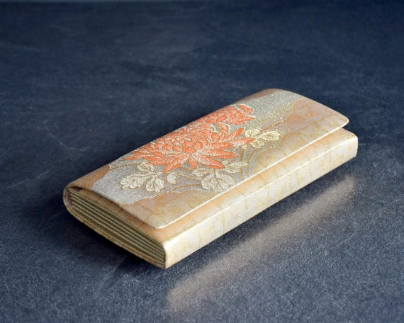 Gold Brocade Zori Sandals And Clutch Set