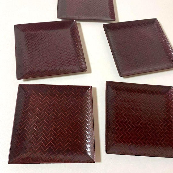 Kurume Rantai Lacquer Plates (Set Of 5)