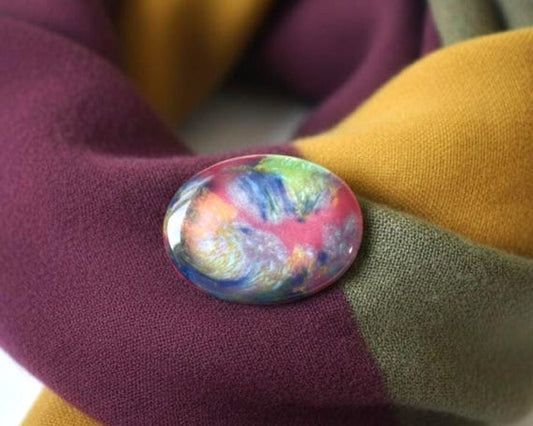 Kutani Ceramic Brooch