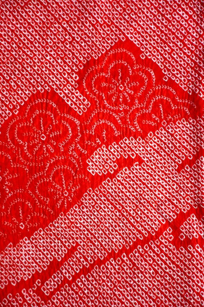 Red Shibori Silk Haori Jacket