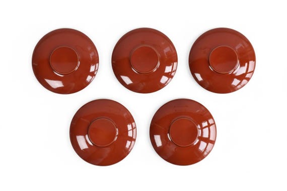 Japanese Urushi Lacquer Plates - Set Of 5
