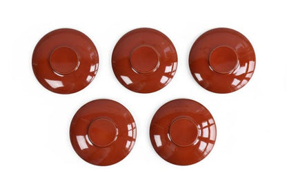 Japanese Urushi Lacquer Plates - Set Of 5