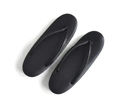 Black Zori Sandals And Clutch Set
