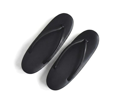 Black Zori Sandals And Clutch Set