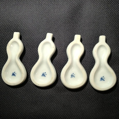 Gourd-Shape Porcelain Chopstick Rests (Set Of 4)