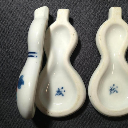 Gourd-Shape Porcelain Chopstick Rests (Set Of 4)