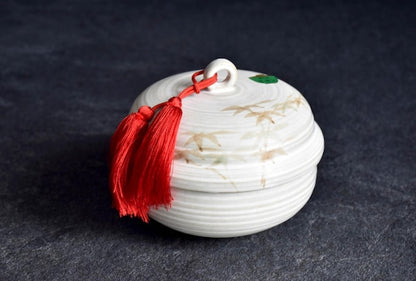 Kiyomizu-Yaki Momiji Lidded Ceramic Box