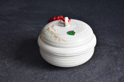 Kiyomizu-Yaki Momiji Lidded Ceramic Box
