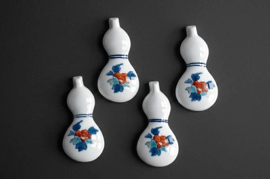 Gourd Chopstick Rests Set Of 4 Floral