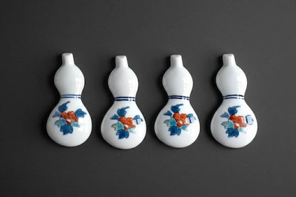 Gourd-Shape Porcelain Chopstick Rests (Set Of 4)