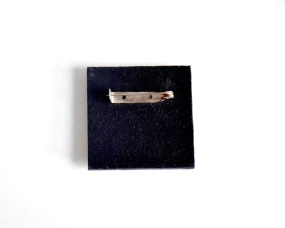 Japanese Wood Brooch Kikkō Paper Inlay