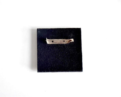 Japanese Wood Brooch Kikkō Paper Inlay
