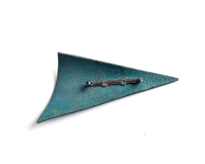 Japanese Marbled Leather Brooch