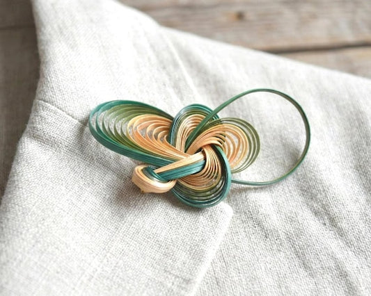 Woven Bamboo Brooch