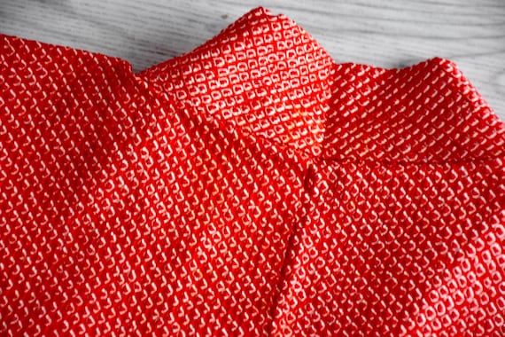 Red Shibori Silk Haori Jacket