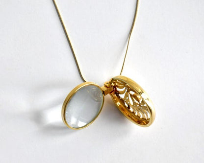 Japanese Magnifying Locket Pendant Necklace
