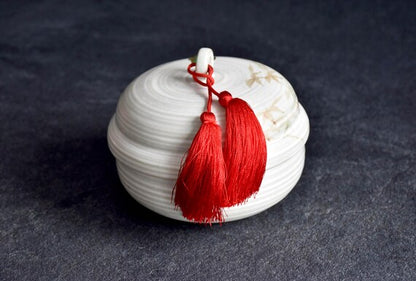 Kiyomizu-Yaki Momiji Lidded Ceramic Box