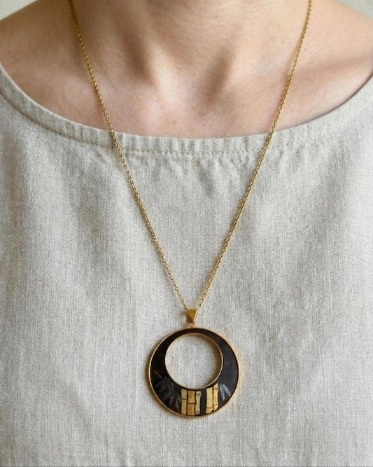 Amita Damascene Pendant Necklace