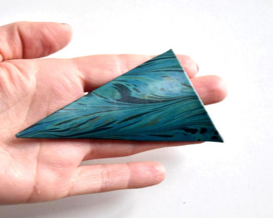 Japanese Marbled Leather Brooch