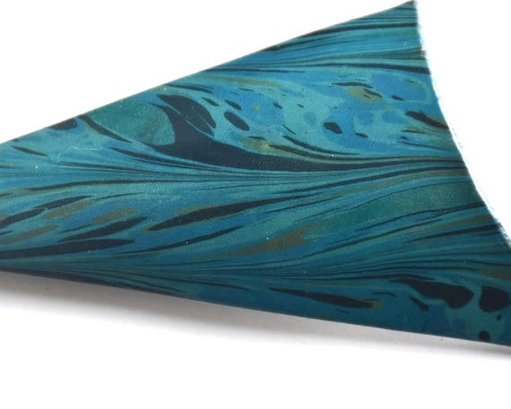 Japanese Marbled Leather Brooch