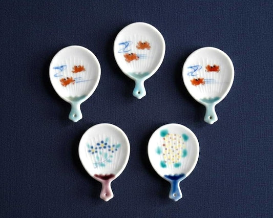 Uchiwa Fan Porcelain Chopstick Rests