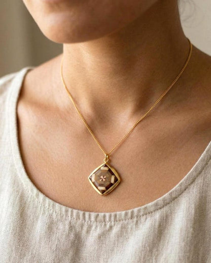 Yosegi Zaiku Pendant Necklace