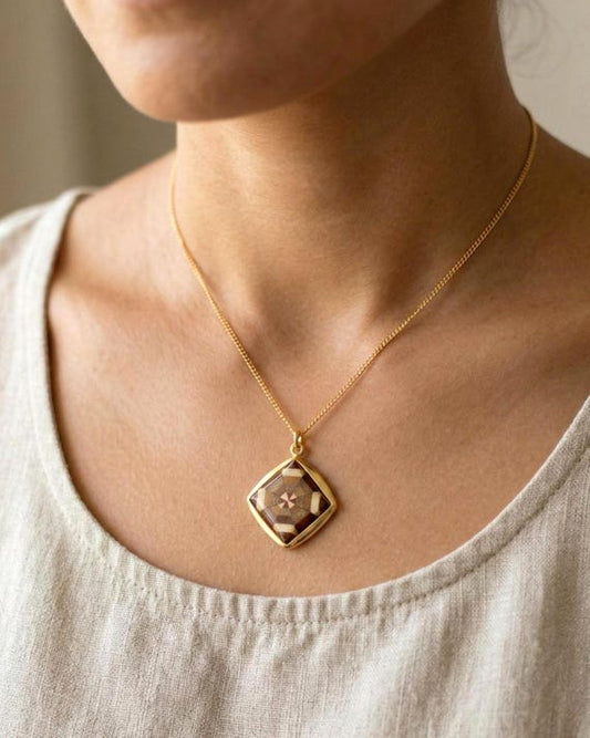 Yosegi Zaiku Pendant Necklace