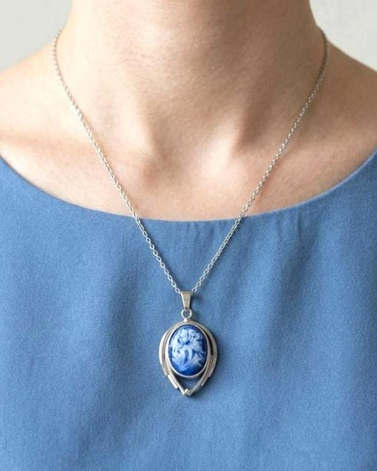 Kiyomizu Porcelain Floral Pendant Necklace