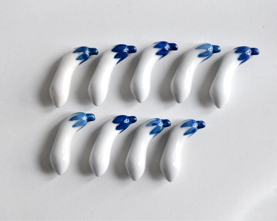 Japanese Eggplant Porcelain Hashioki Set Of 9