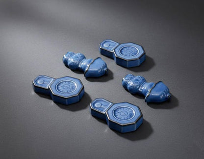 Arita-Yaki Porcelain Chopstick Rests Set Of 5 - Clock