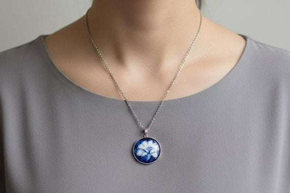 Kiyomizu-Yaki Porcelain Pendant Necklace