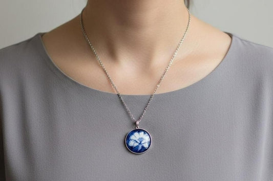 Kiyomizu-Yaki Porcelain Pendant Necklace