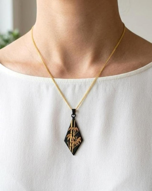 Higo Zogan Bamboo Damascene Pendant Necklace