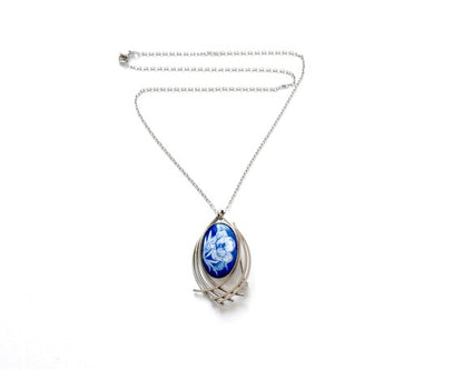 Kiyomizu-Yaki Porcelain Brooch Pendant