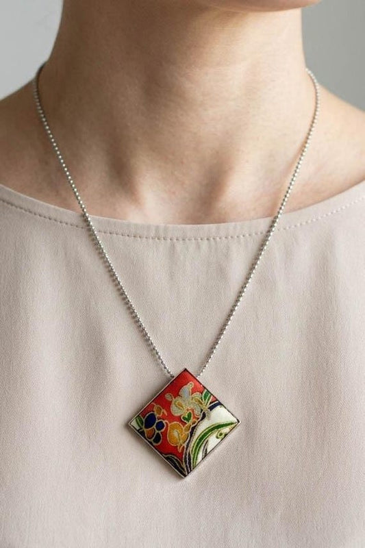 Washi Paper Brooch Pendant