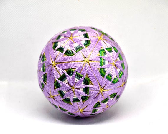 Japanese Temari Ball Folk Art Hand-Embroidered