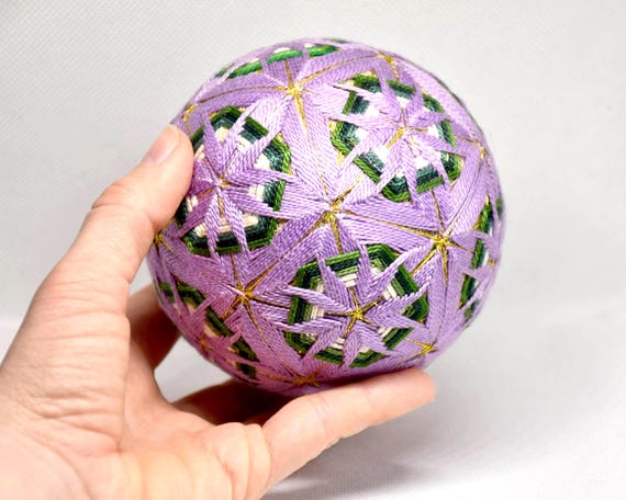 Japanese Temari Ball Folk Art Hand-Embroidered