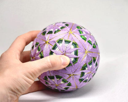 Japanese Temari Ball Folk Art Hand-Embroidered