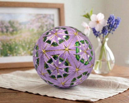 Japanese Temari Ball Folk Art Hand-Embroidered