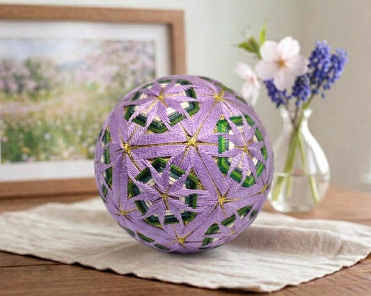Japanese Temari Ball Folk Art Hand-Embroidered