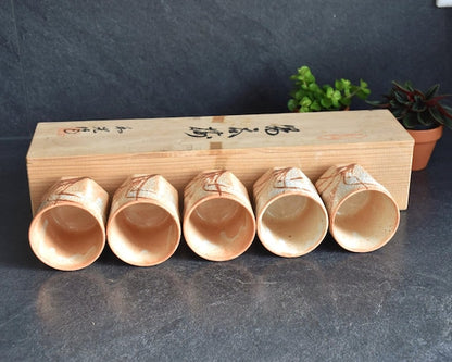 Shino Ware Yunomi Tea Cups