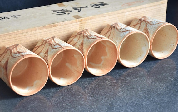 Shino Ware Yunomi Tea Cups
