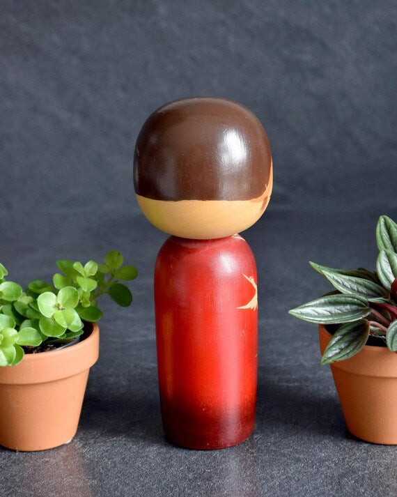 Sosaku Kokeshi Crane Doll By Kunio Miyakawa